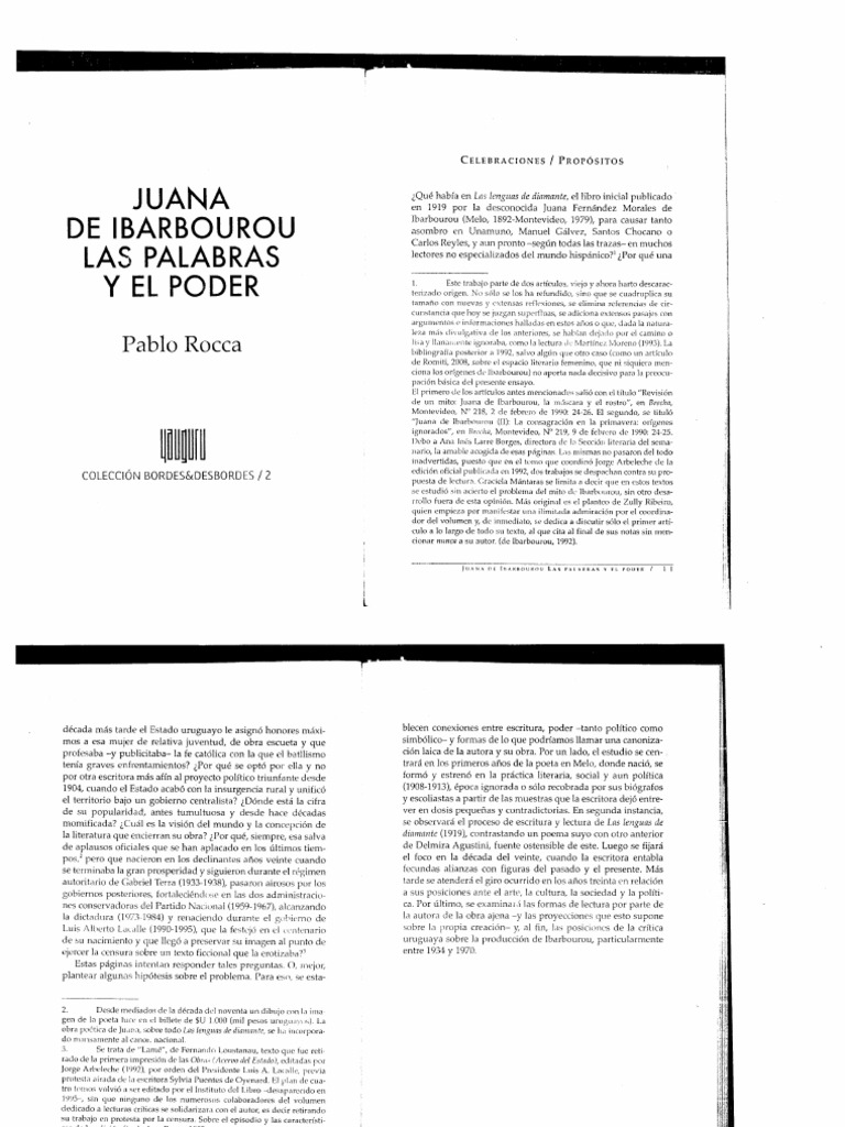 Juana+de+Ibarbourou +Las+palabras+y+el+poder+-+Pablo+Rocca | PDF
