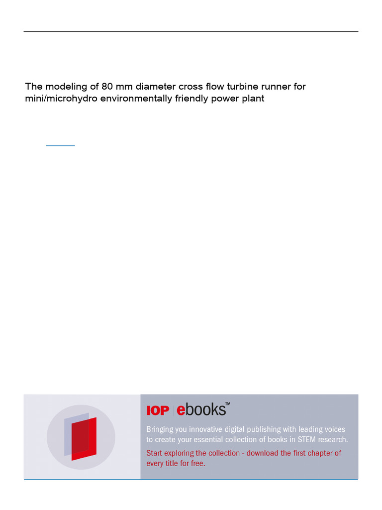 The Modeling of 80 MM Diameter Cross Flow Turbine | PDF | Turbine ...