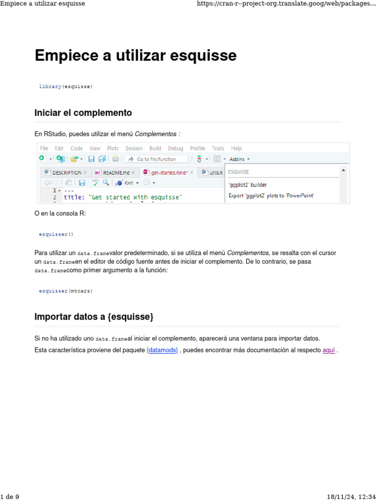 Guía para usar esquisse en RStudio | PDF | Botón (Computación ...