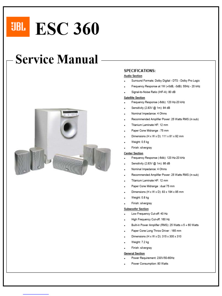 ESC360 Audio System Specifications | PDF | Electrical Engineering ...