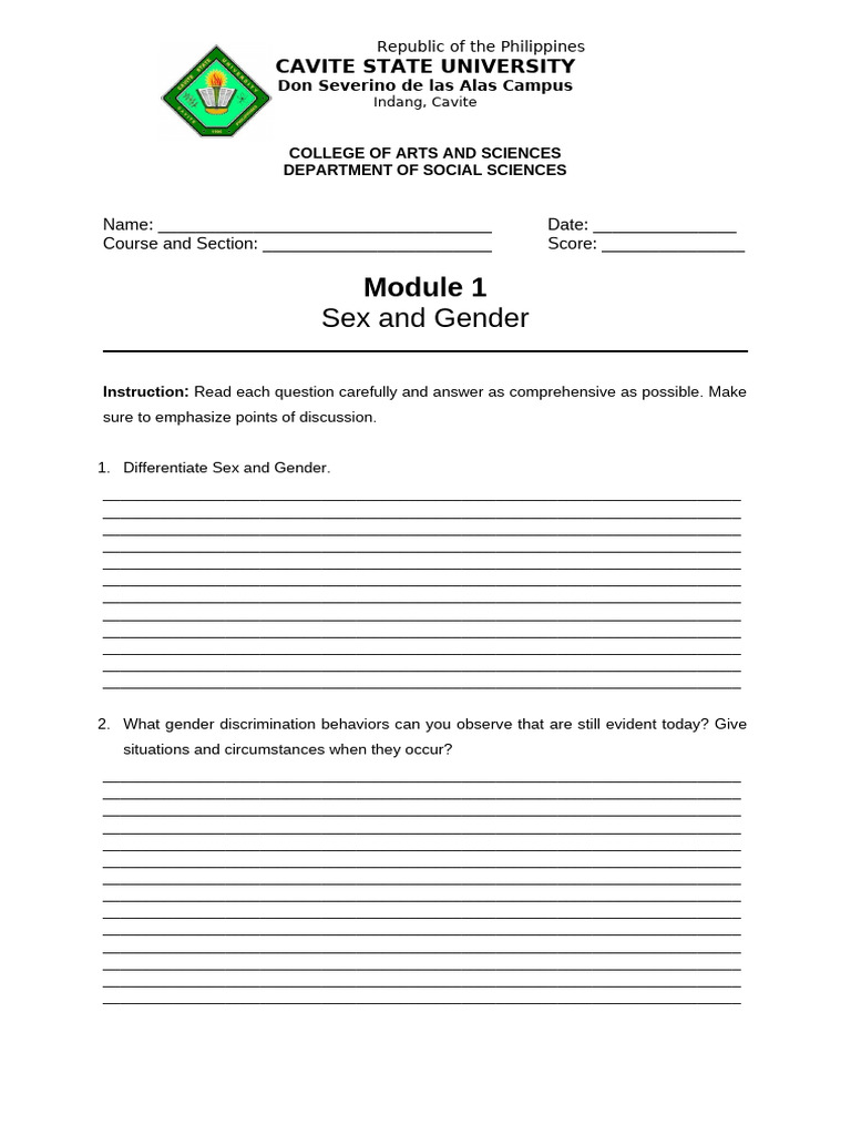 Understanding Sex and Gender Dynamics | PDF | Social Policy | Social ...