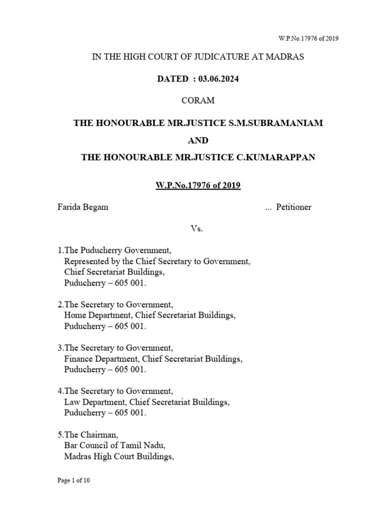 Puducherry Advocates' Welfare Fund Case | PDF | Public Law | Government