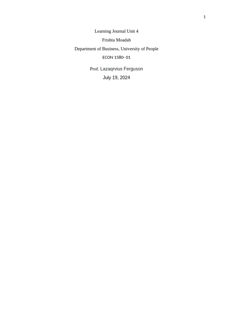 Learning Journal Unit 4 | PDF