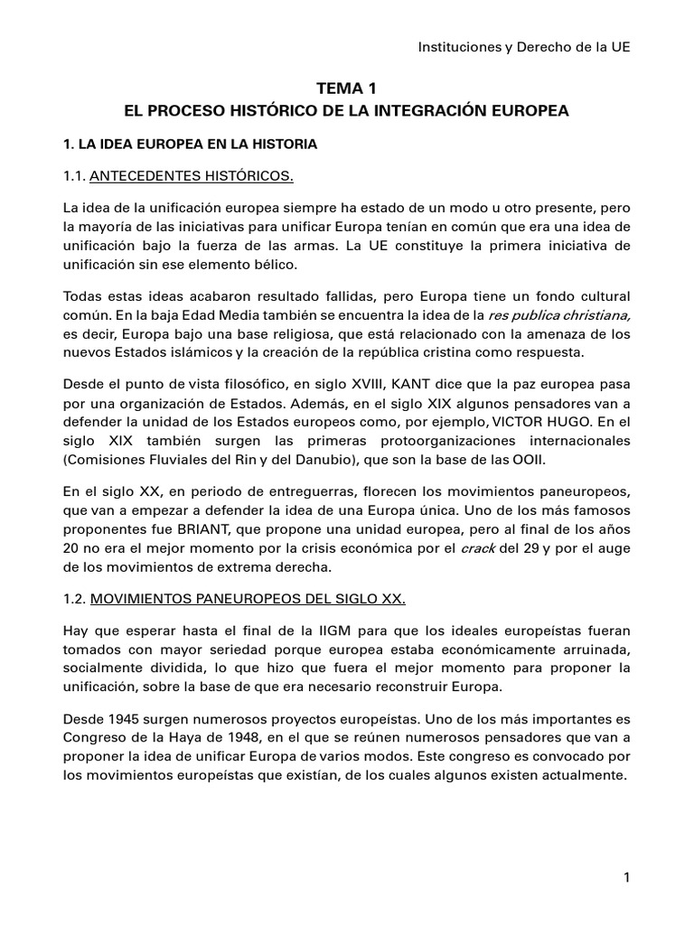 Historia de la Integración Europea | PDF | Unión Europea | Comunidad ...