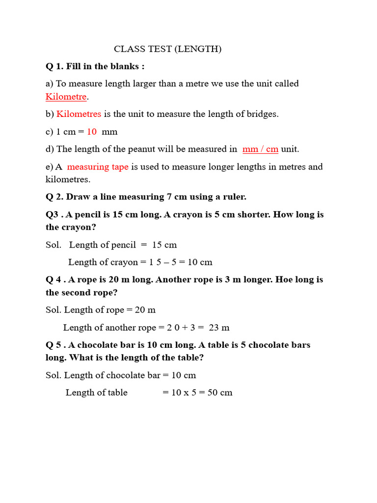 CLASS TEST Class 2 Math | PDF