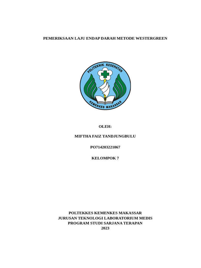 Pemeriksaan LED Metode Westergren | PDF
