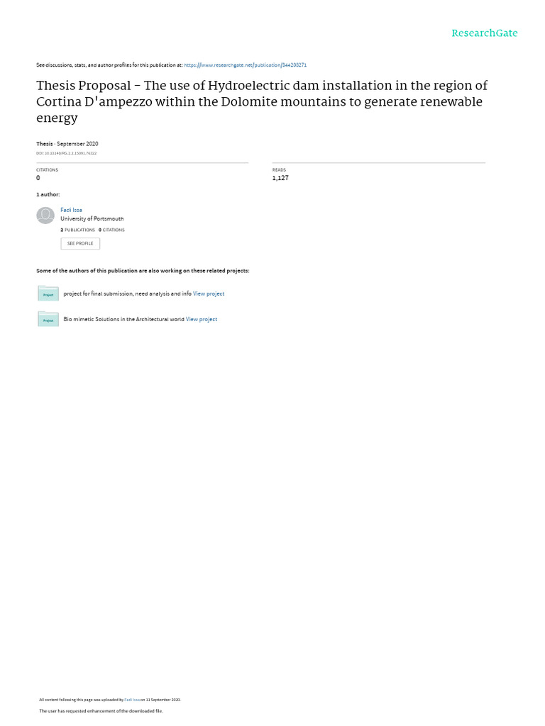 Up 835722 Fadi Issa | PDF | Hydroelectricity | Dam
