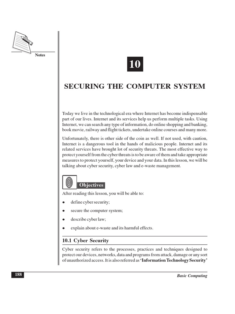 10. Securing the System | PDF | Electronic Waste | Computer Security