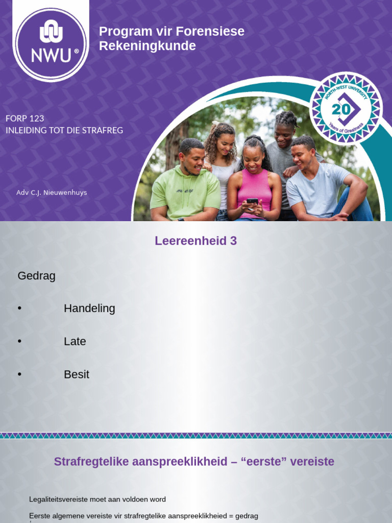 FORP 123 - Leereenheid 3 - Gedrag | PDF