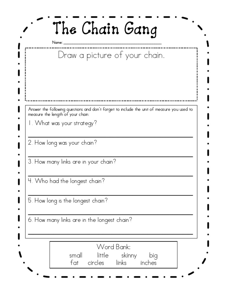 Chain Measurement Activity Worksheet | PDF