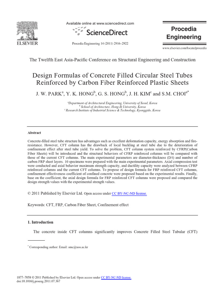 Design Formulas for CFRP Reinforced CFT Columns | PDF | Deformation ...