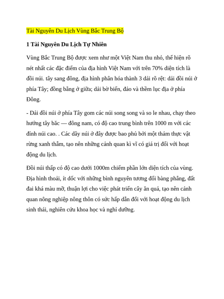 Tndl Bắc Trung Bộ | PDF