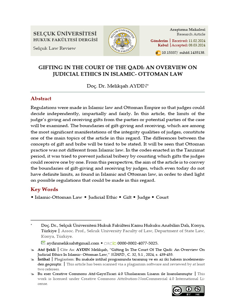 10 - Gifting in The Court of The Qadi An Overview On Judicial Ethics in ...