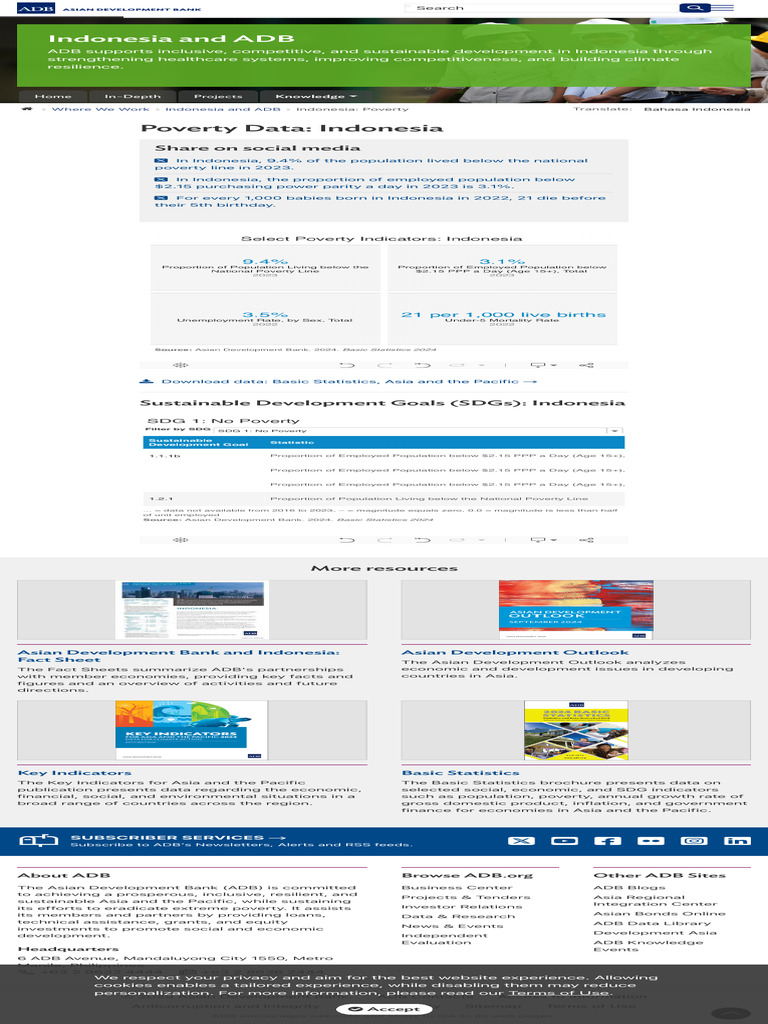 Indonesia Poverty Statistics 2023 | PDF | Asian Development Bank ...