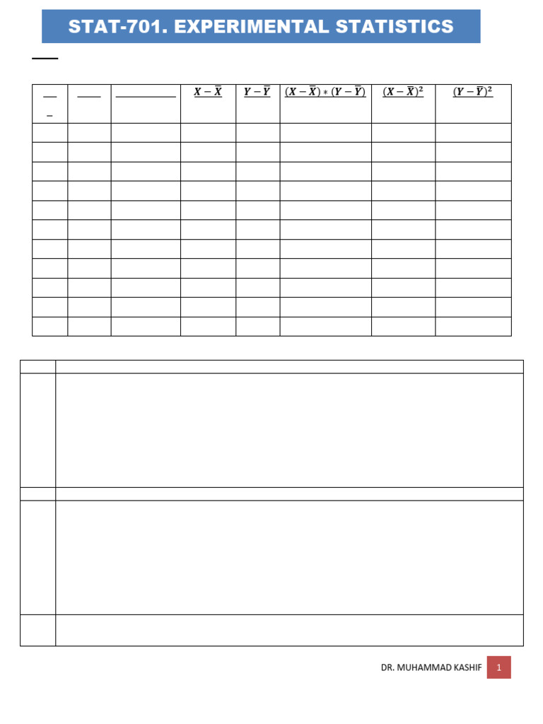 Experimental Statistics Regression Analysis | PDF | Errors And ...