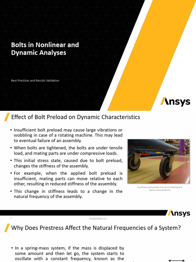 Bolt Preload Effects on Dynamic Analysis | PDF | Deformation ...