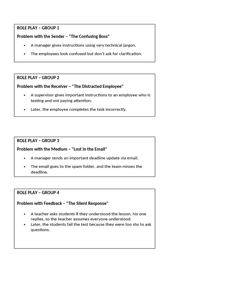 Role Play Activity | PDF