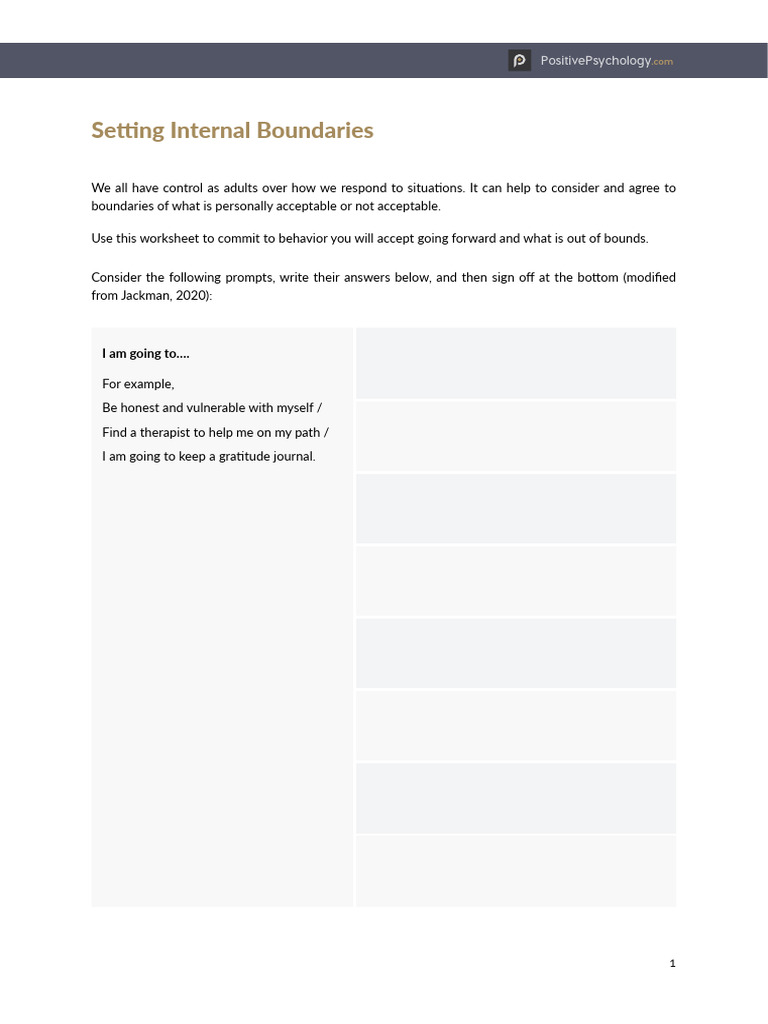 Setting Personal Internal Boundaries | PDF