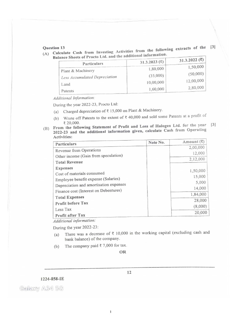 Sums - Cash Flow Statement | PDF
