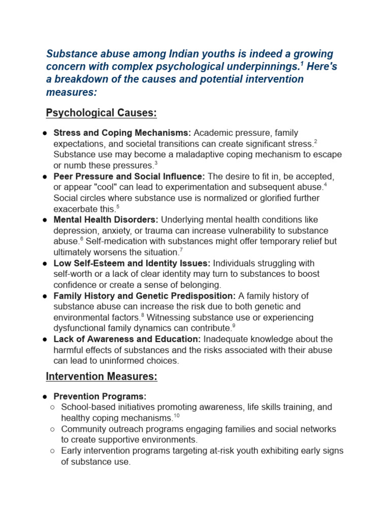 Addressing Youth Substance Abuse in India | PDF | Substance Abuse ...
