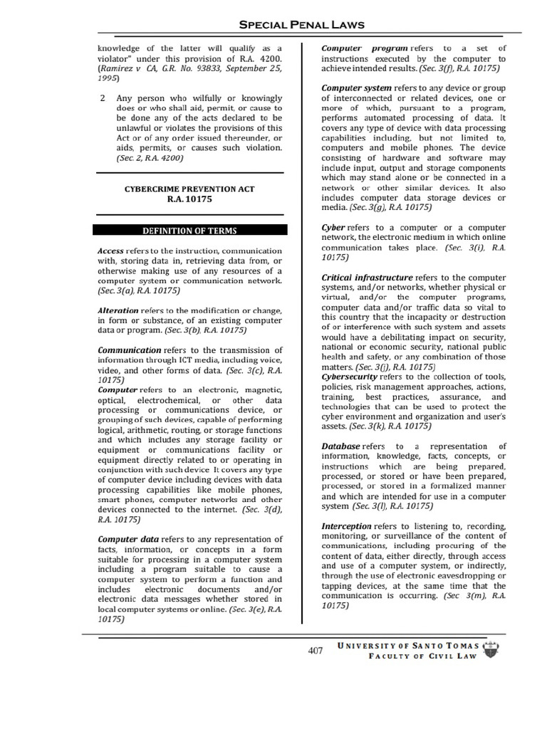 Overview of RA 10175 Cybercrime Act | PDF | Computer Network | Surveillance