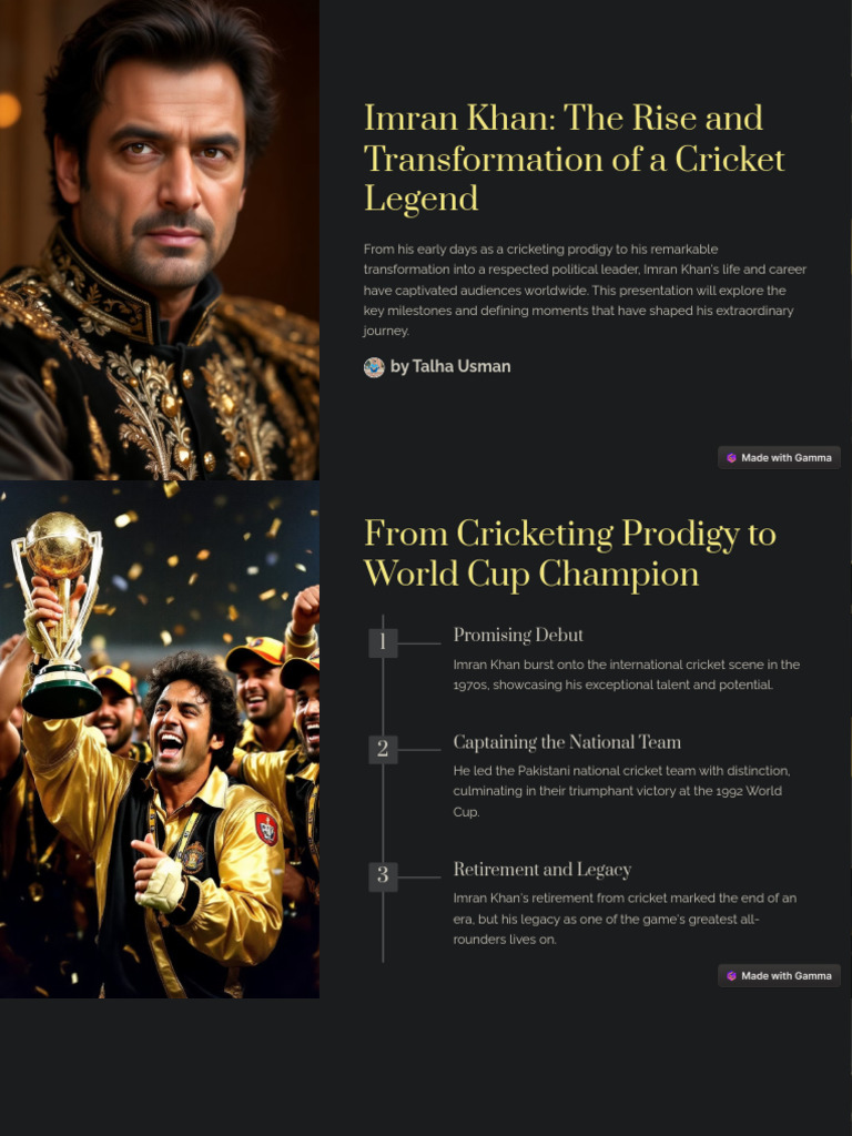 Imran Khan The Rise and Transformation of A Cricket Legend | PDF ...