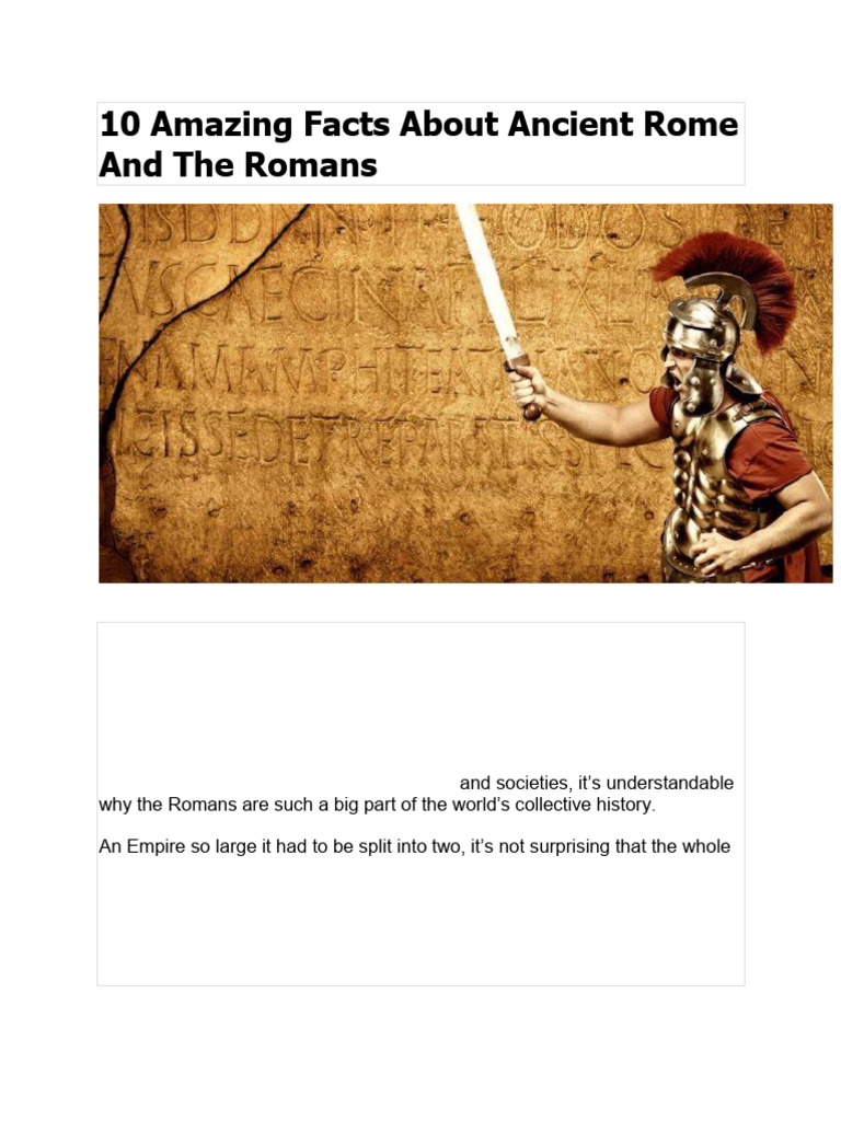 10 Fascinating Facts About Ancient Rome | PDF | Roman Republic ...