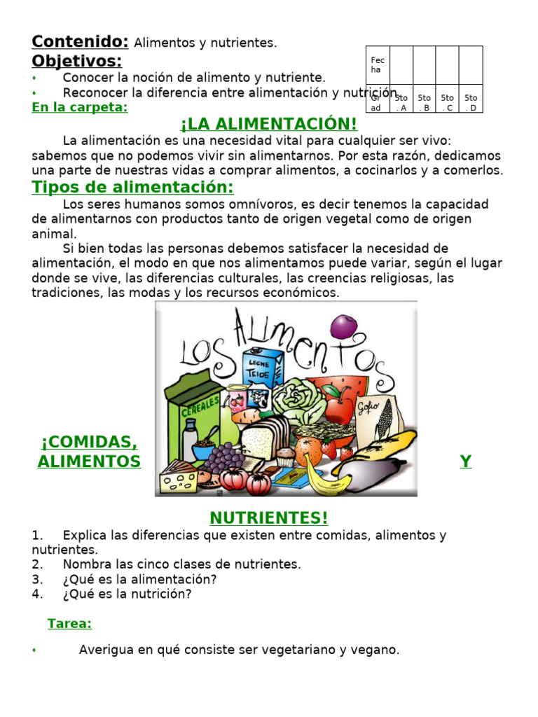 Nutrientes y Alimentación Saludable | PDF | Alimentos | Nutrición