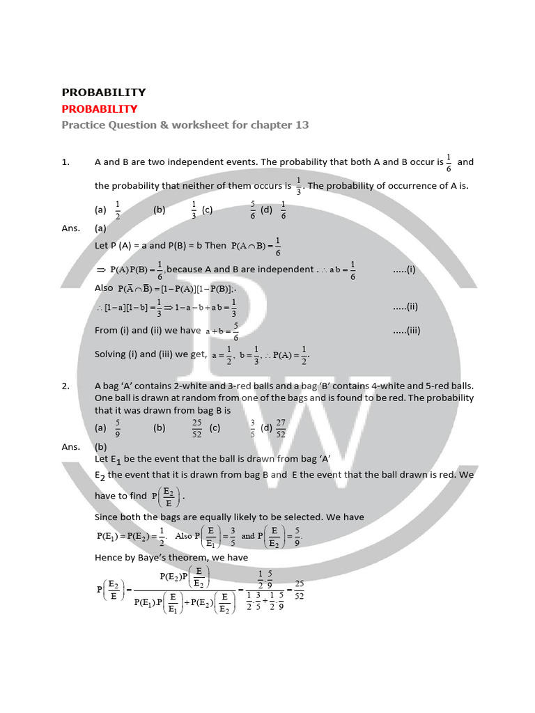 Probability | PDF | Mode (Statistics) | Mathematics