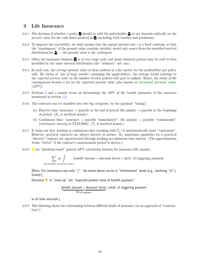 Stat3901 Study Notes ch3 | PDF | Present Value | Applied Mathematics