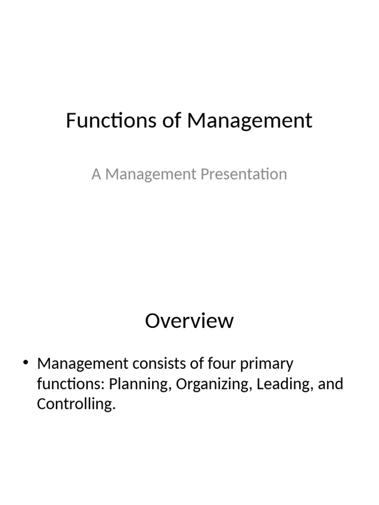 Key Functions of Management | PDF