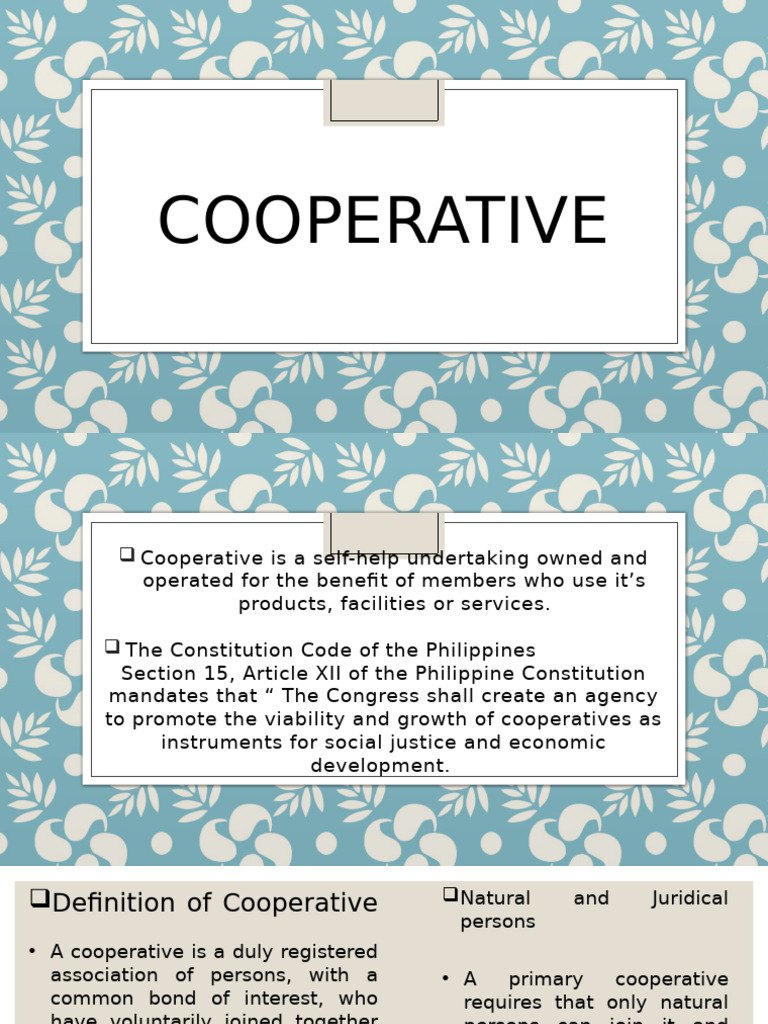 Understanding Cooperatives: Key Concepts | PDF | Cooperative | Board Of ...