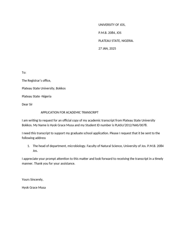 Transcript Letter Kach | PDF