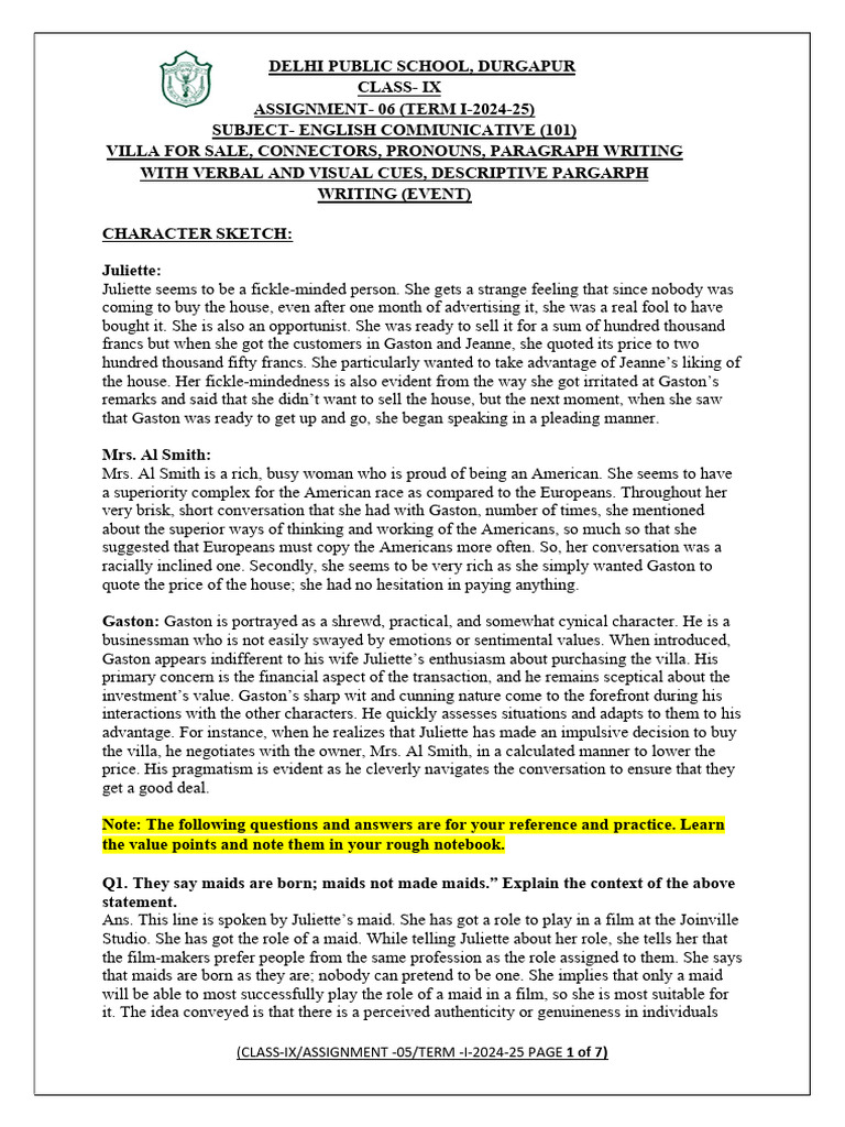 Class 9 Assignment 6 2024-25 | PDF | Triangle