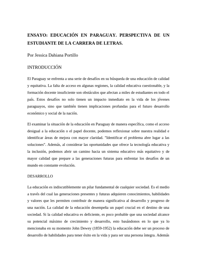 Desafíos de la educación en Paraguay | PDF | Enseñando | Aprendizaje