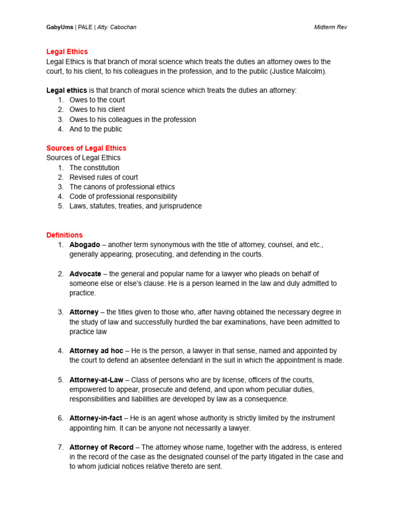 Legal Ethics Overview for Attorneys | PDF | Lawyer | Practice Of Law
