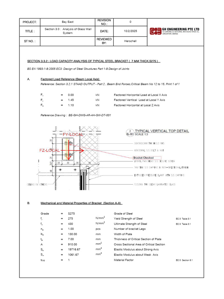 Steel Bracket Load Capacity Analysis | PDF | Beam (Structure) | Bending