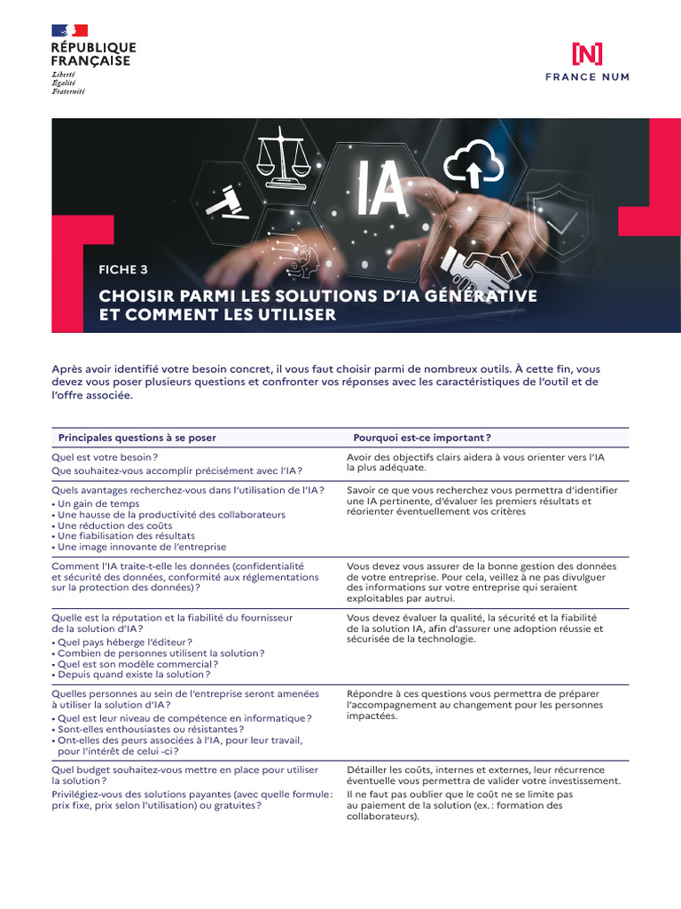 Choisir et utiliser l'IA générative | PDF | Intelligence artificielle ...