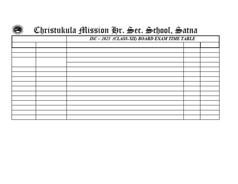 ISC 2025 Class XII Exam Timetable | PDF | Qualifications