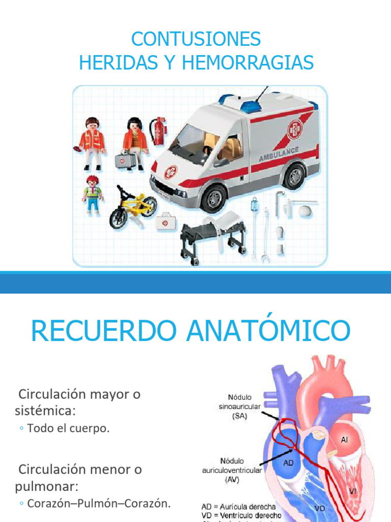 Primeros Auxilios: Contusiones y Heridas | PDF | Herida | Sangrado