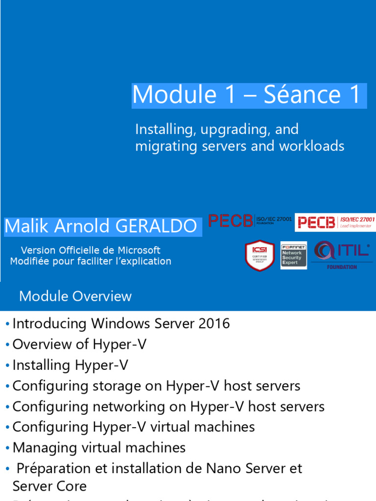 Installation et configuration de Windows Server 2016 | PDF | Hyper-V ...