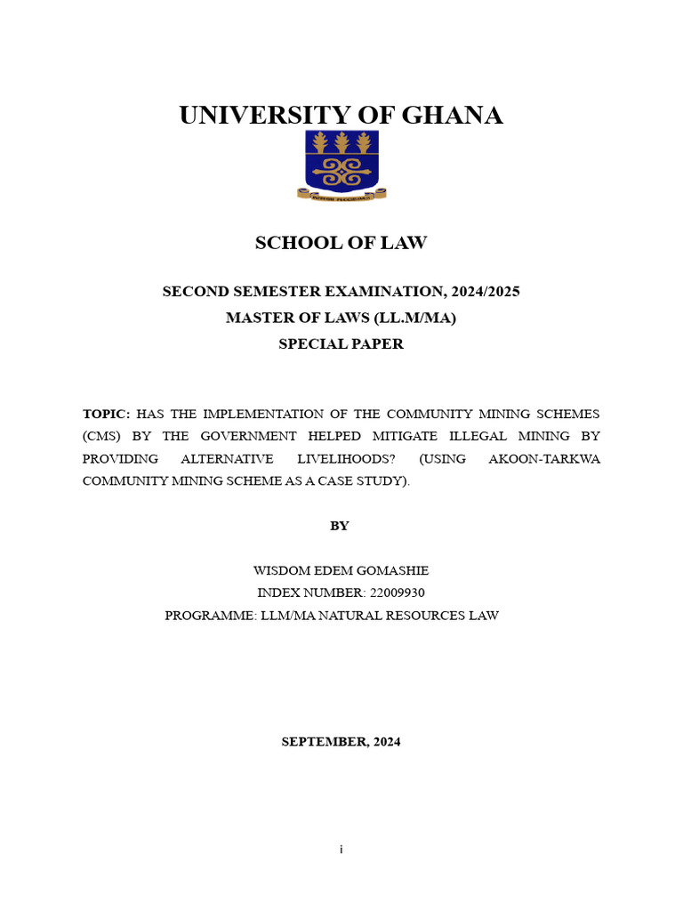 Community Mining Schemes in Ghana: Impact on Illegal Mining | PDF ...