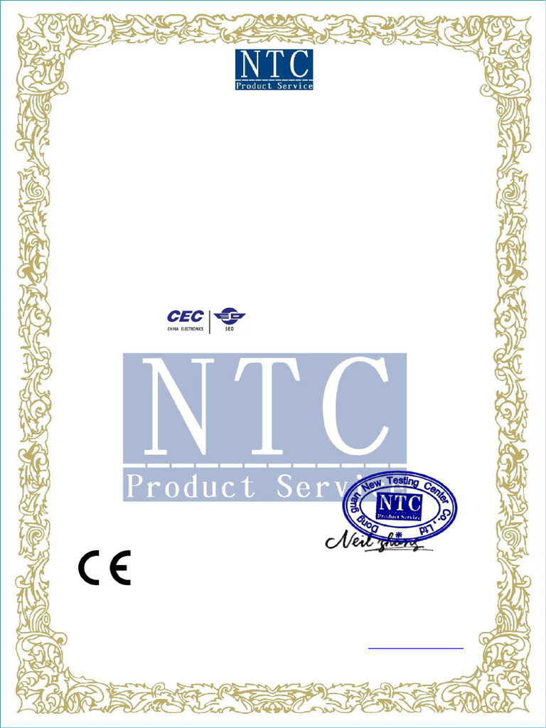 CE Compliance Certificate for LED Lights | PDF