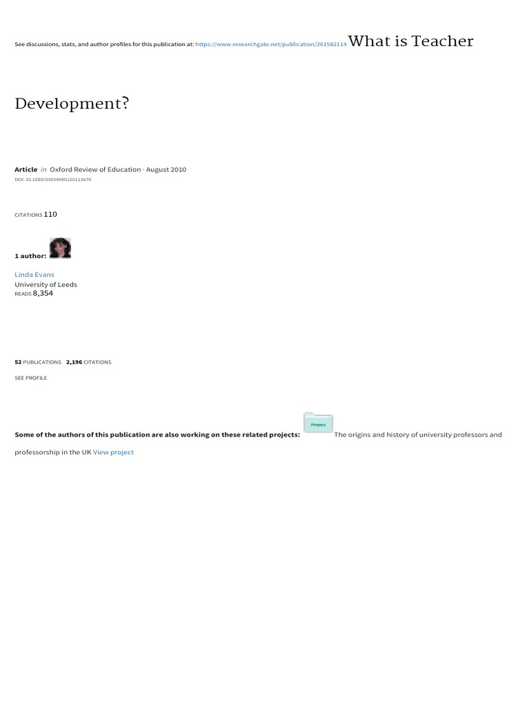 Understanding Teacher Development Concepts | PDF | Knowledge | Teachers