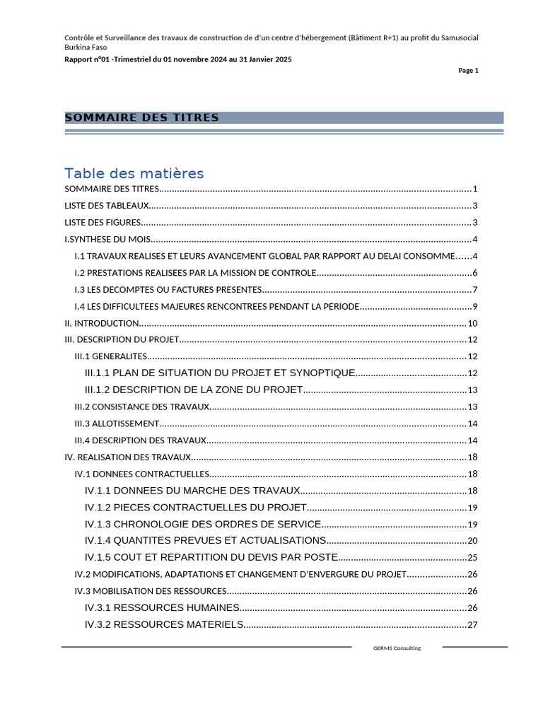 Rapport de contrôle des travaux R+1 Burkina | PDF | Pont | Route