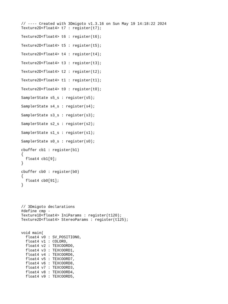 HLSL Shader Code for Texture Processing | PDF