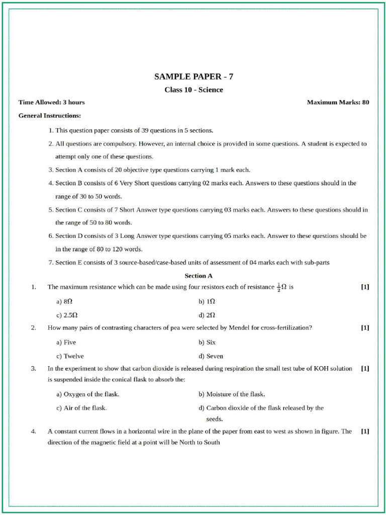 Science 2023 Set - 7 | PDF
