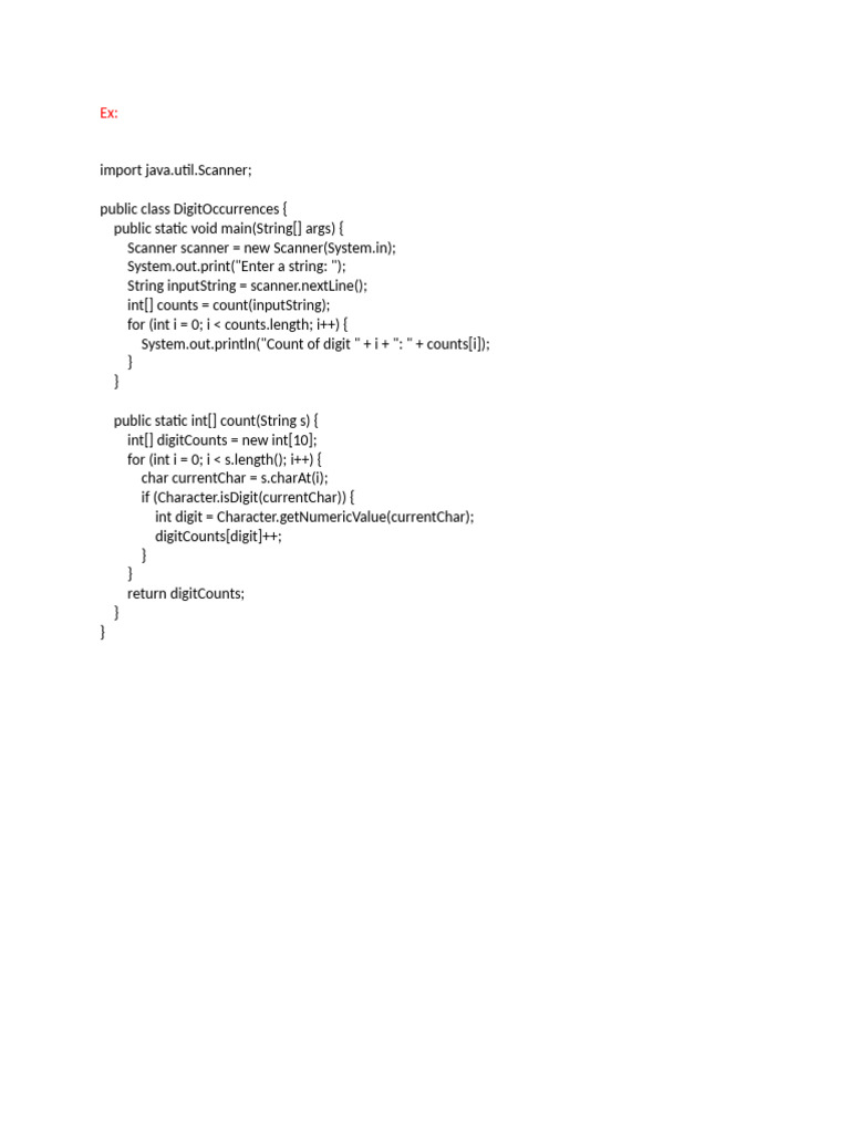 Count Digit Occurrences in String | PDF