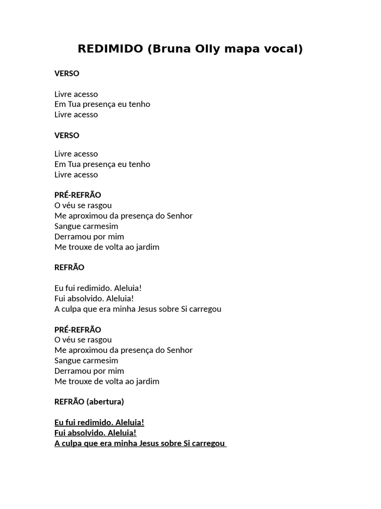 Letra da Música 