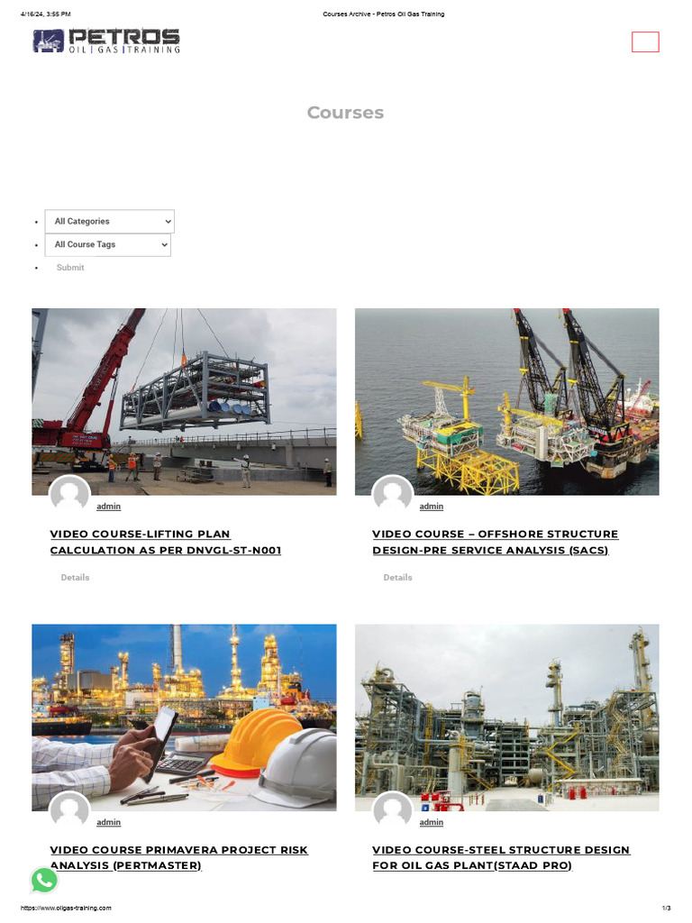 Courses Archive - Petros Oil Gas Training | PDF